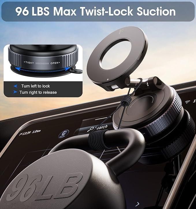 🌀✨ 360° Vacuum Suction Magnetic Bracket – Ultra Strong Grip, Zero Slip!🧲🚗📱