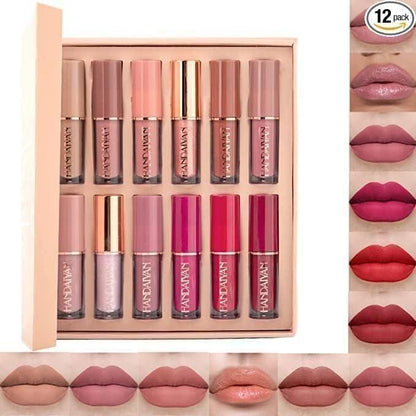 💄✨ Velvet Matte Magic – 12-Piece Liquid Lipstick Set 💋🌟.