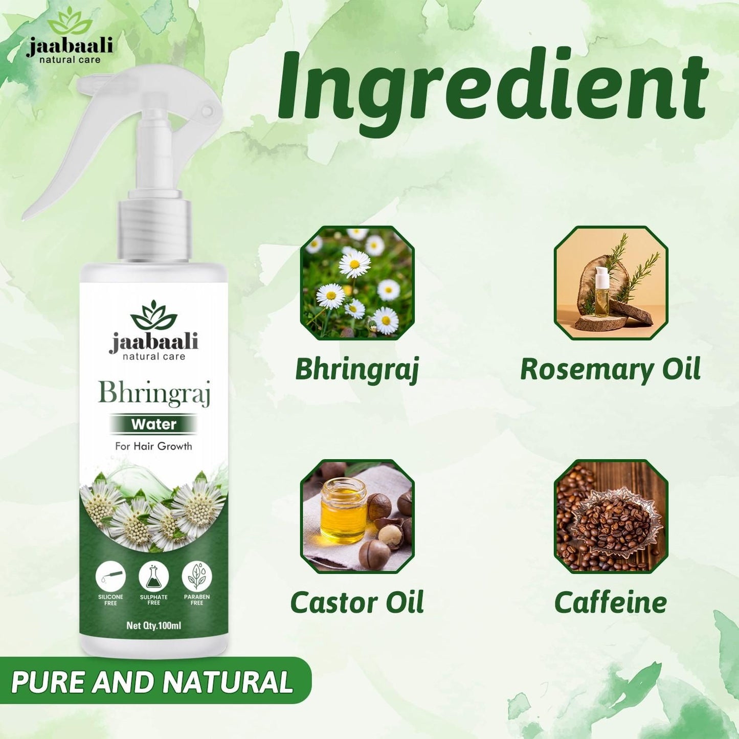 🌿✨ Pure Bhringraj Water – 100ml 🌸 | Boost Hair Growth & Shine 💆‍♀️💖