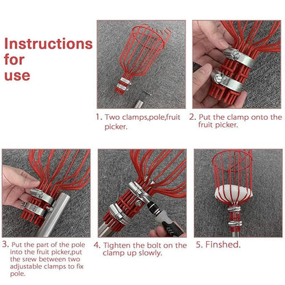 🍎✨ EasyReach Fruit Picker with Basket – Pick Fresh Without Climbing 🌿🧺