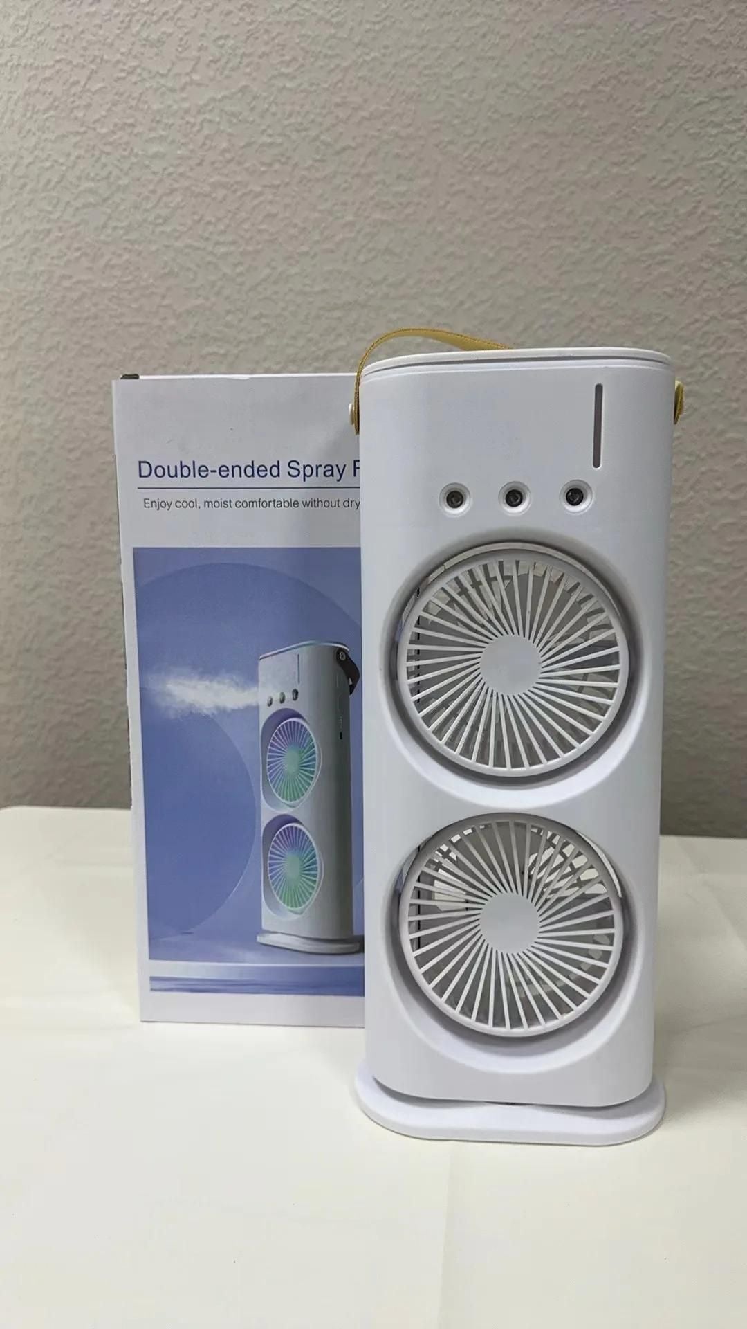 💨❄️ Double-Ended Spray Fan – Cool Breeze + Fine Mist in One! 🌬️💦✨