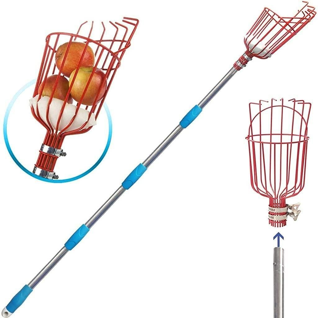🍎✨ EasyReach Fruit Picker with Basket – Pick Fresh Without Climbing 🌿🧺