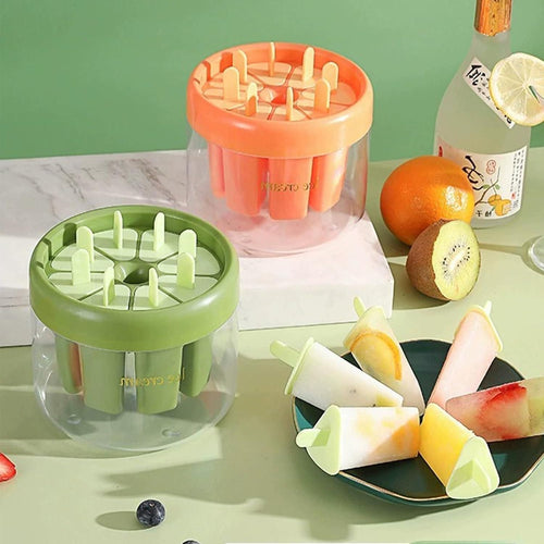 🍦❄️ Reusable DIY 8-Piece Ice Pop Mould – Create Your Own Frozen Treats!🍓🍋✨